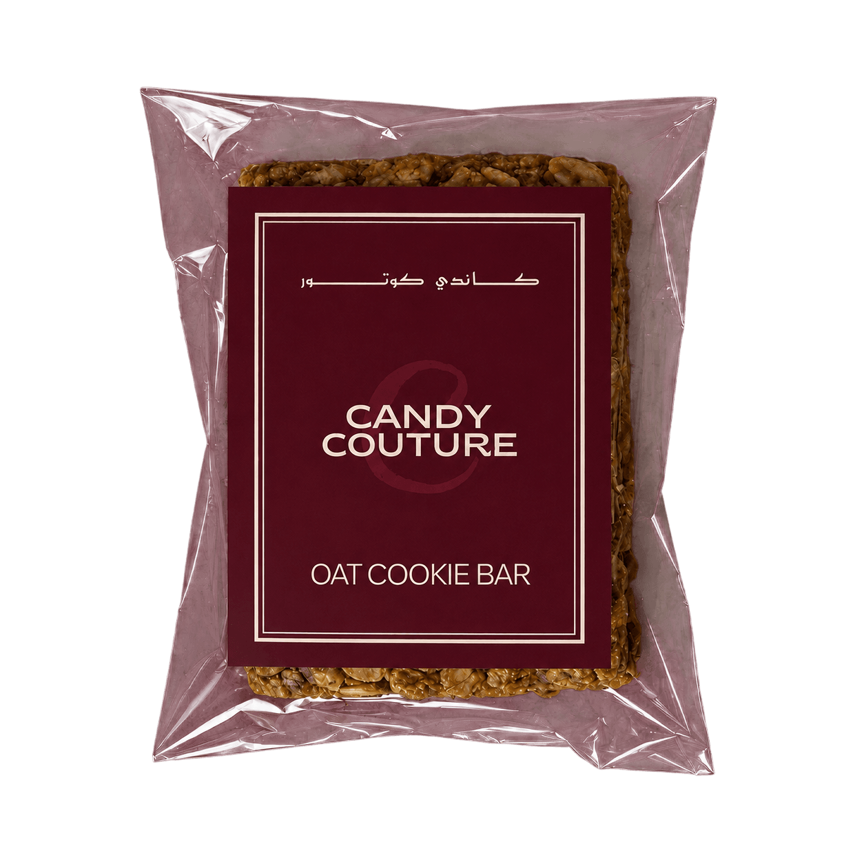 Candy Couture Oat Cookie Bar in its packaging